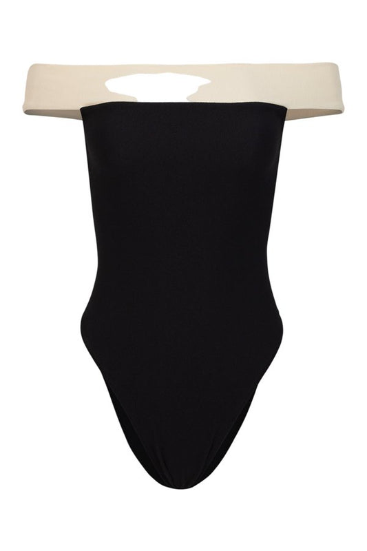 Off Shoulder One Piece (Faux Suede — packshot