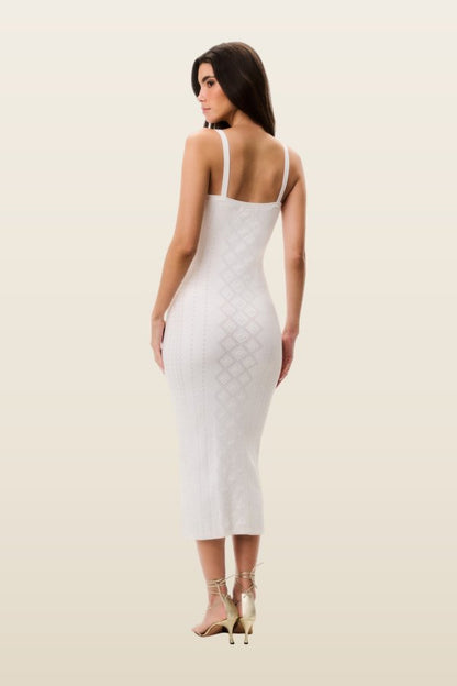 Opalina Cotton Pointelle Midi Dress — model back
