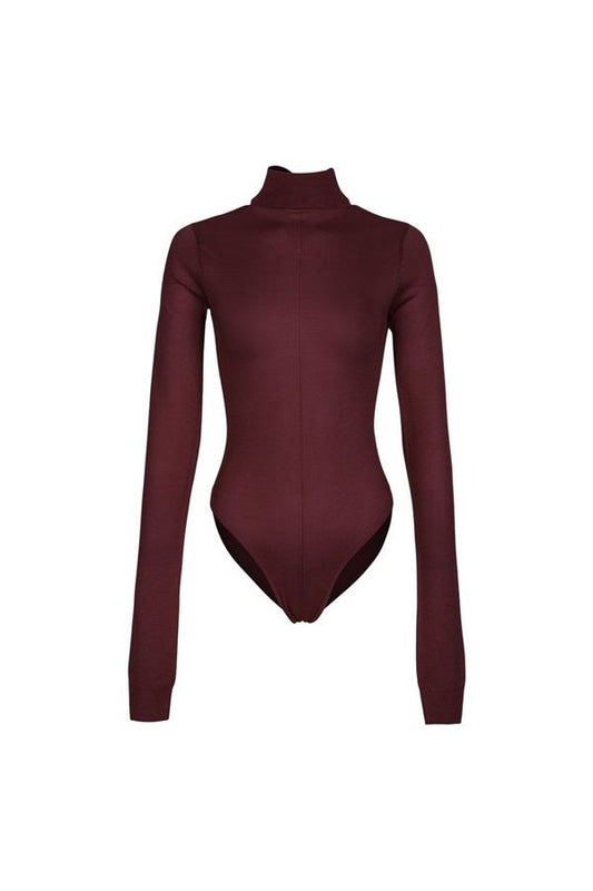 Open Back Knit Bodysuit (Merlot) — packshot