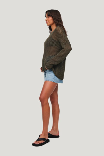 Open Knit Sweater | Darkest — carry 3