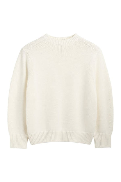 Oversized crew knit macadamia — packshot
