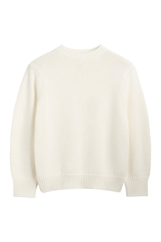 Oversized crew knit macadamia — packshot