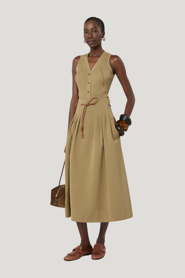 Pleated cotton Ottoman skirt — carry 2