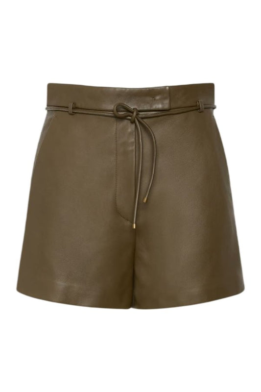 Natural Nappa leather shorts - KAKI — packshot
