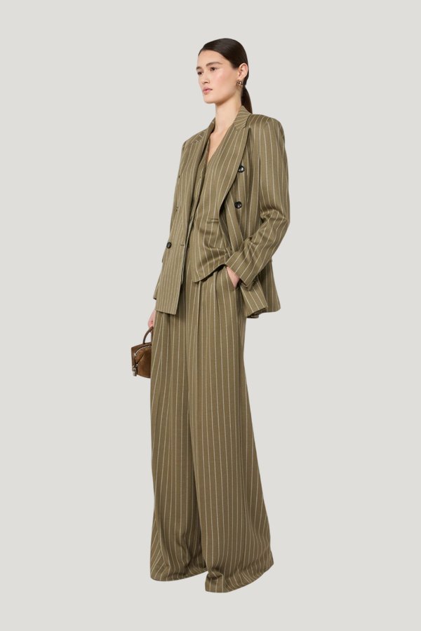 Double-breasted pinstripe jersey blazer — carry 2