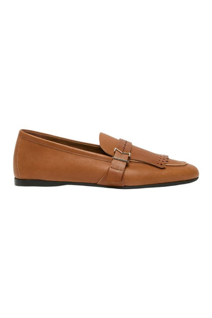 Leather loafers with fringe - AMBER — packshot