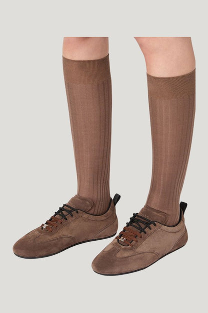 Flat split-leather trainers — extra
