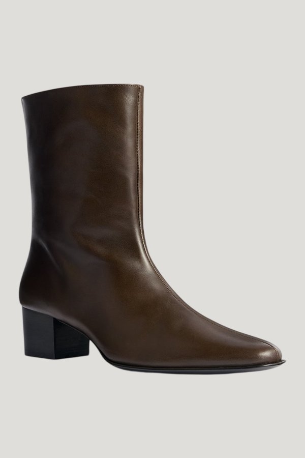 Pace Ankle Boot in Mocha Leather — model front