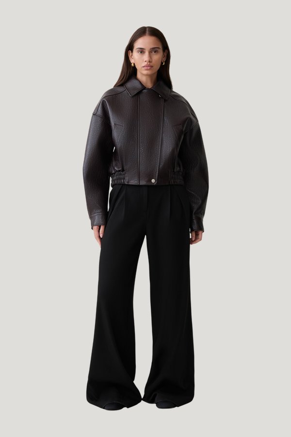 Paige Faux Leather Cropped Jacket — carry 2