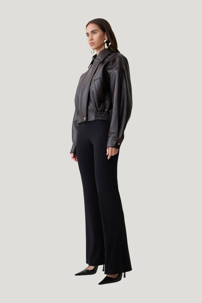 Paige Faux Leather Cropped Jacket — carry 3