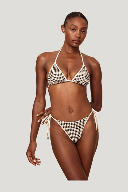 Palma Top Colorblock - Black Gingham — model front
