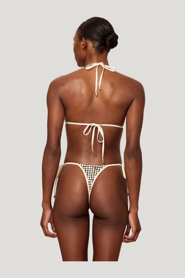 Palma Top Colorblock - Black Gingham — model side