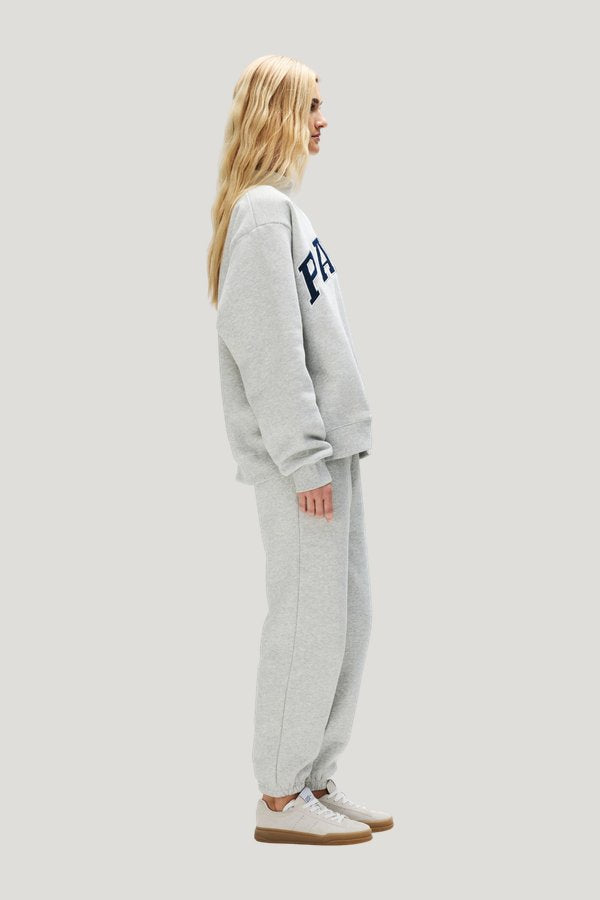OG Varsity Mockneck - Classic Grey + Denim — model side
