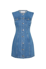 Penn Button Front Denim Mini Dress — packshot