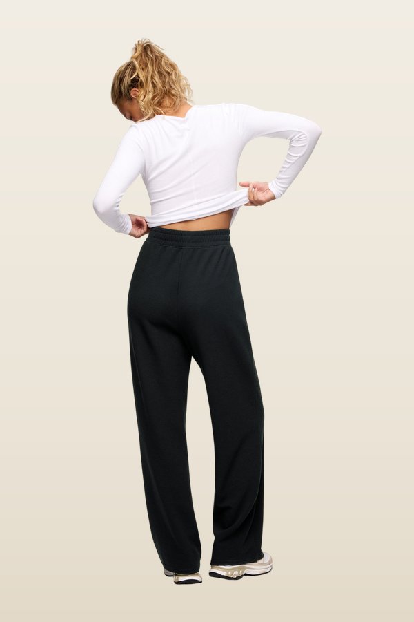 Performance Waffle Wide Leg Pant — model back