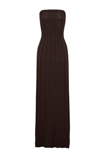 Pia Ribbed Strapless Maxi Dress — packshot