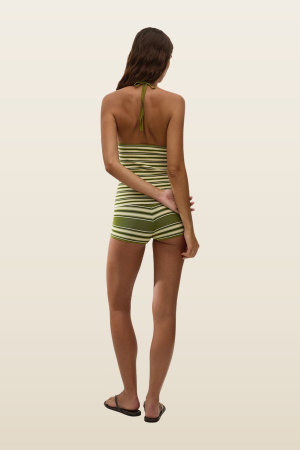 Playa Mini Short Ombre Stripe Macro Juniper — model back