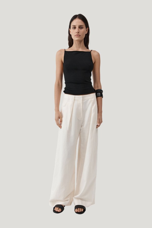 Pleat Loop Pants — model front