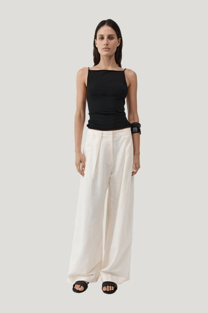 Pleat Loop Pants — model front