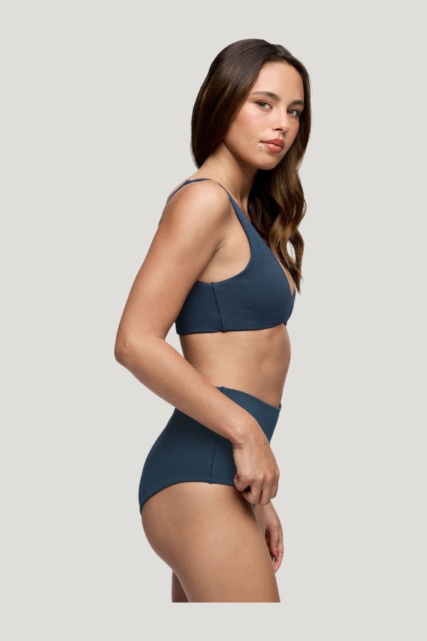 Plunge Bikini Top | Crispy — model side