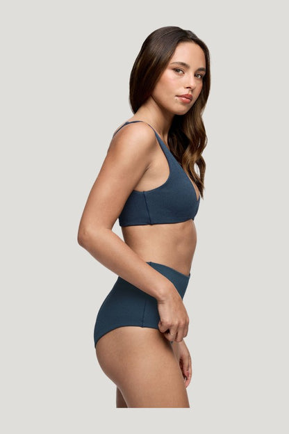 Plunge Bikini Top | Crispy — model side