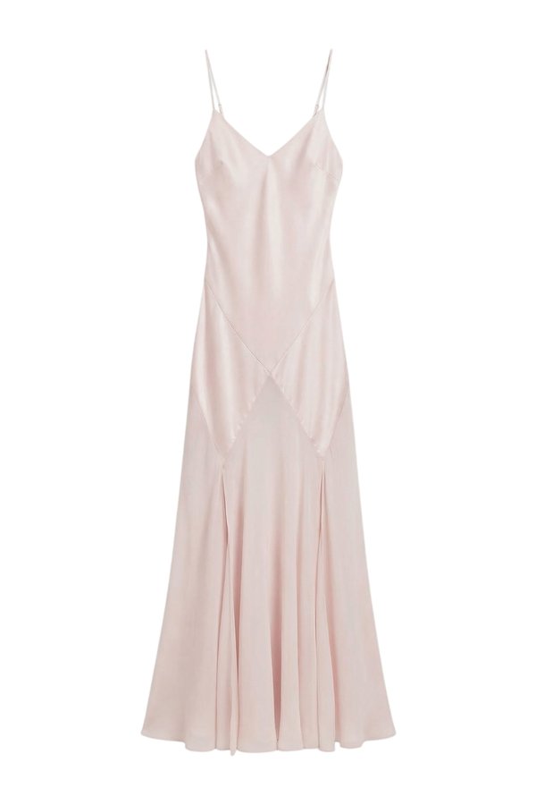 Plunging Satin Handkerchief Hem Gown - Blossom — packshot