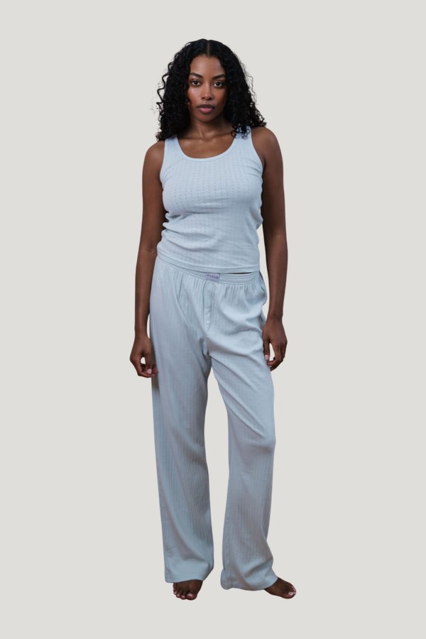 Pointelle Cotton Boxer Pants — model front