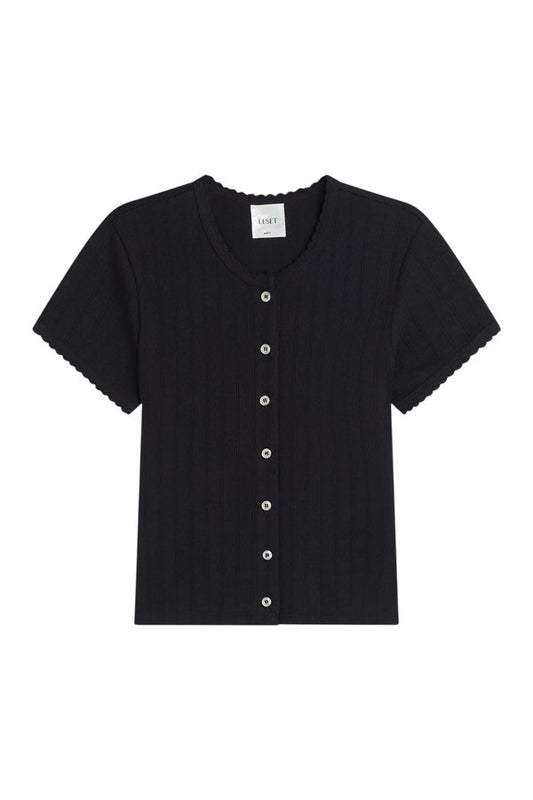 Pointelle Short Sleeve Cardigan — packshot