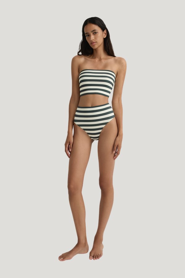 Poppy Bikini Bottom - Forest Stripe (Embodee™) — model front