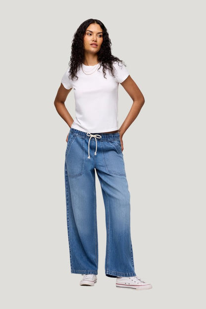 Pull-On Denim Pant | June — model front