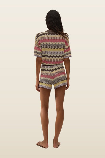 Raya Polo Top Perla Stripe — model back