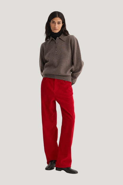 Relaxed corduroy trousers | rosso — model front
