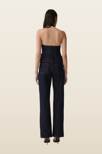 Rema Halter Longline Denim Top — carry 4