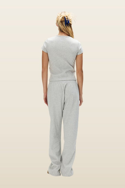 Ribbed Short Sleeve T-Shirt — model back