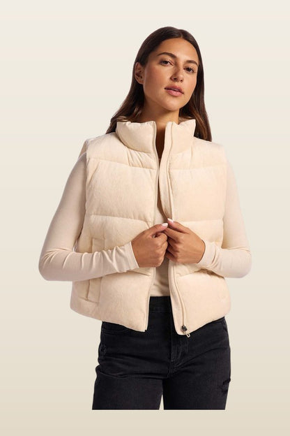 Ribbed Velour Puffer Vest — carry 4