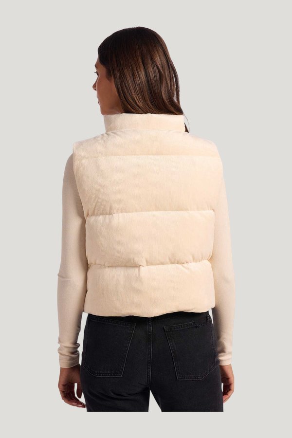 Ribbed Velour Puffer Vest — carry 5