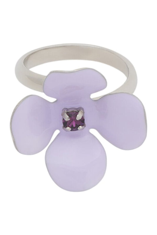 Purple enamel daisy ring — packshot