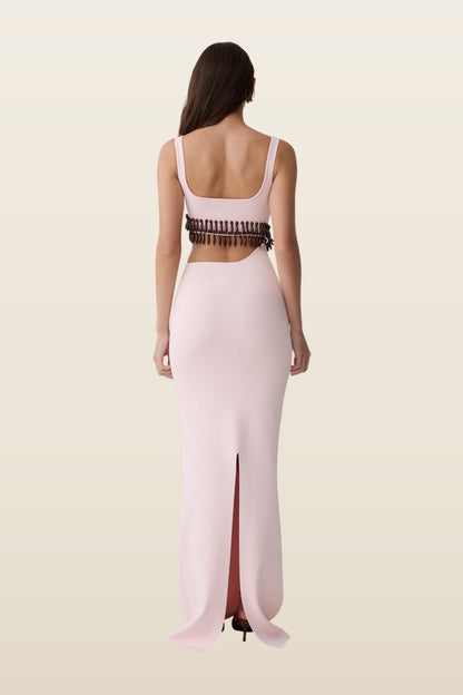 Ruvic Knit Maxi Beaded Dress - Baby — model back