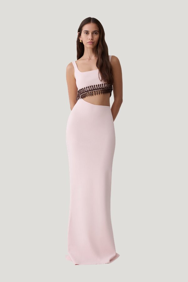 Ruvic Knit Maxi Beaded Dress - Baby — model front
