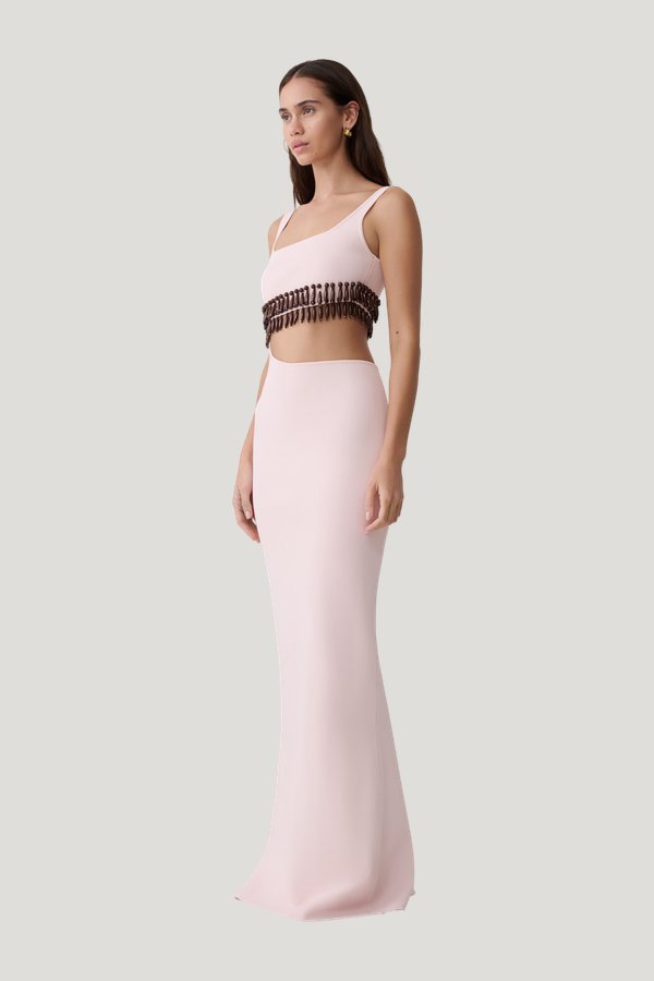 Ruvic Knit Maxi Beaded Dress - Baby — model side