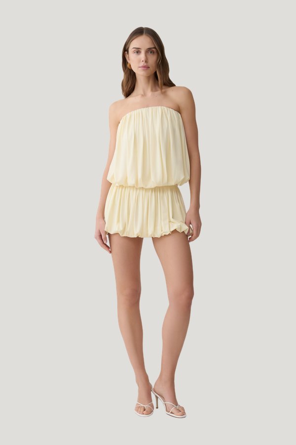 Safiya Strapless Gathered Bubble Mini Dress — carry 2