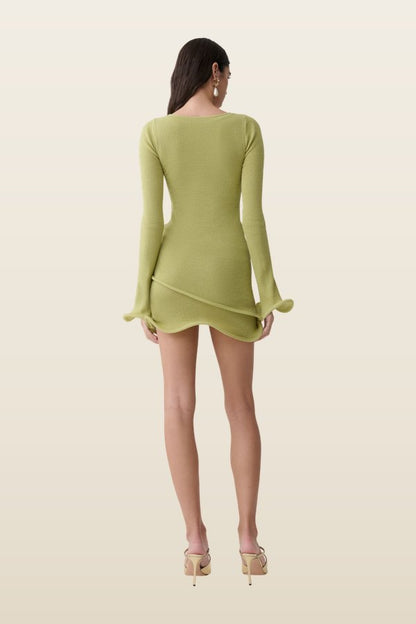 Samira Knit Long Sleeve Mini Dress — model back