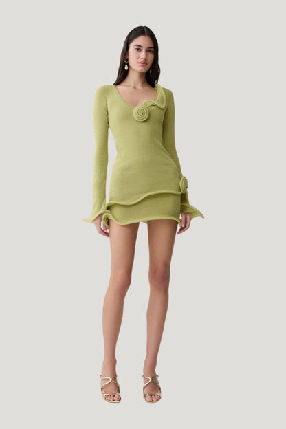 Samira Knit Long Sleeve Mini Dress — model front
