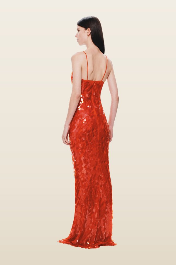 The Sapphire Sequin Dress — model back