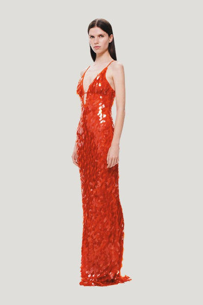 The Sapphire Sequin Dress — model side