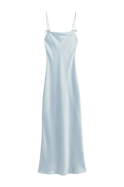 Satin 90's Slip Dress with Bow Detail — packshot