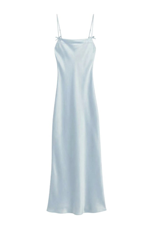 Satin 90's Slip Dress with Bow Detail — packshot