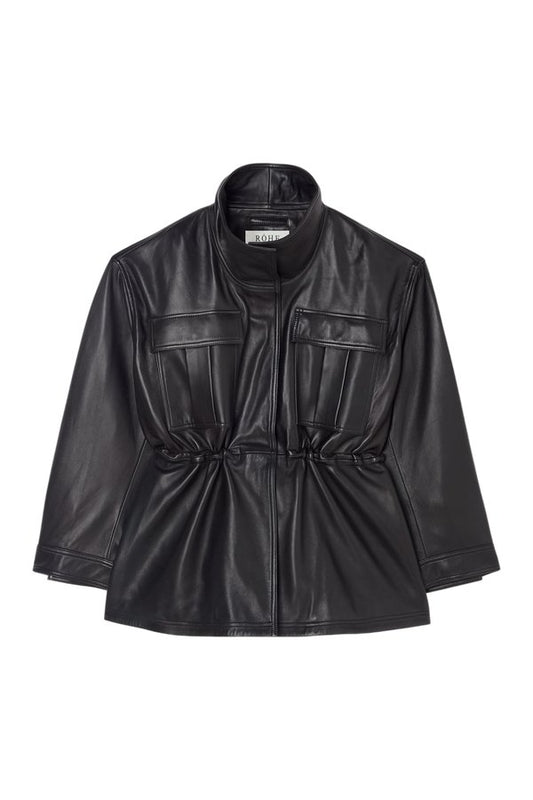 Sculptural leather jacket — packshot