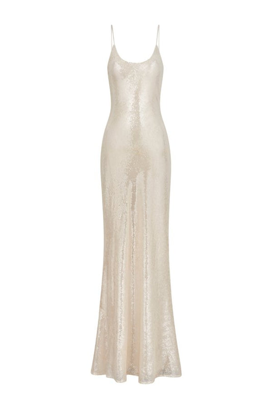 Sequin Camisole Maxi Dress - Nude — packshot