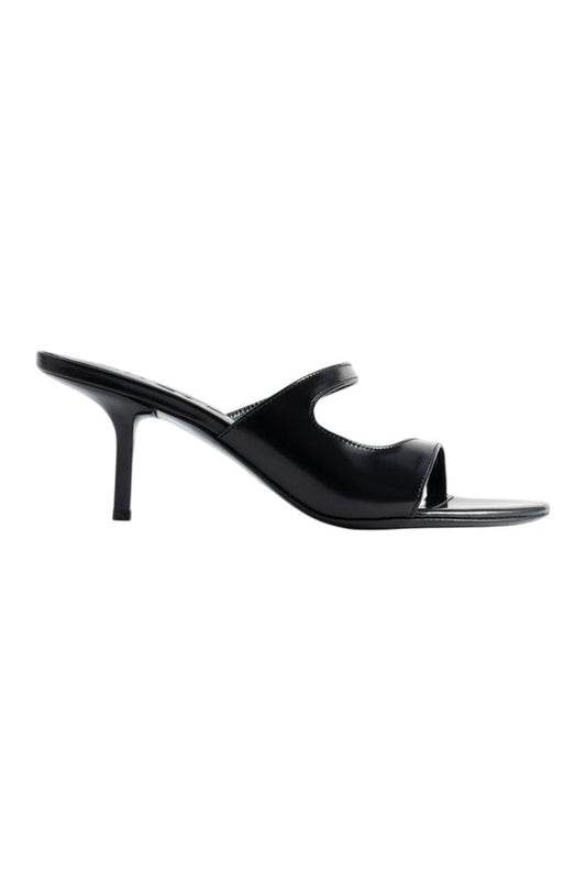 Serena Black Semi Patent Leather Slip-On Mule — packshot